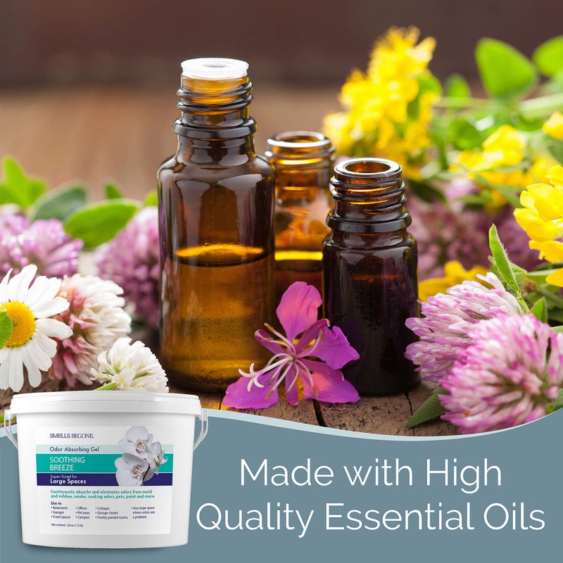 SMELLS BEGONE 1-Gallon Gel Odor Eliminator â€“ High-Capacity, Long-Lasting Absorber for Large Basements, Garages, Workshops & Commercial Areas â€“ Removes Tough Odors with Essential Oils (Soothing Breeze) - Image 5